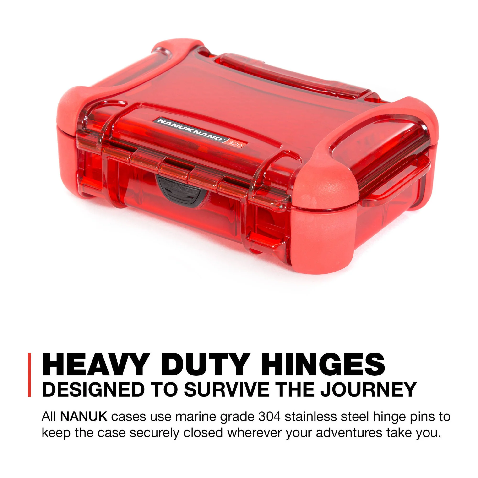 NANUK 320 Nano Series Medium Waterproof Polycarbonate Hard Case (Red) - Image 6