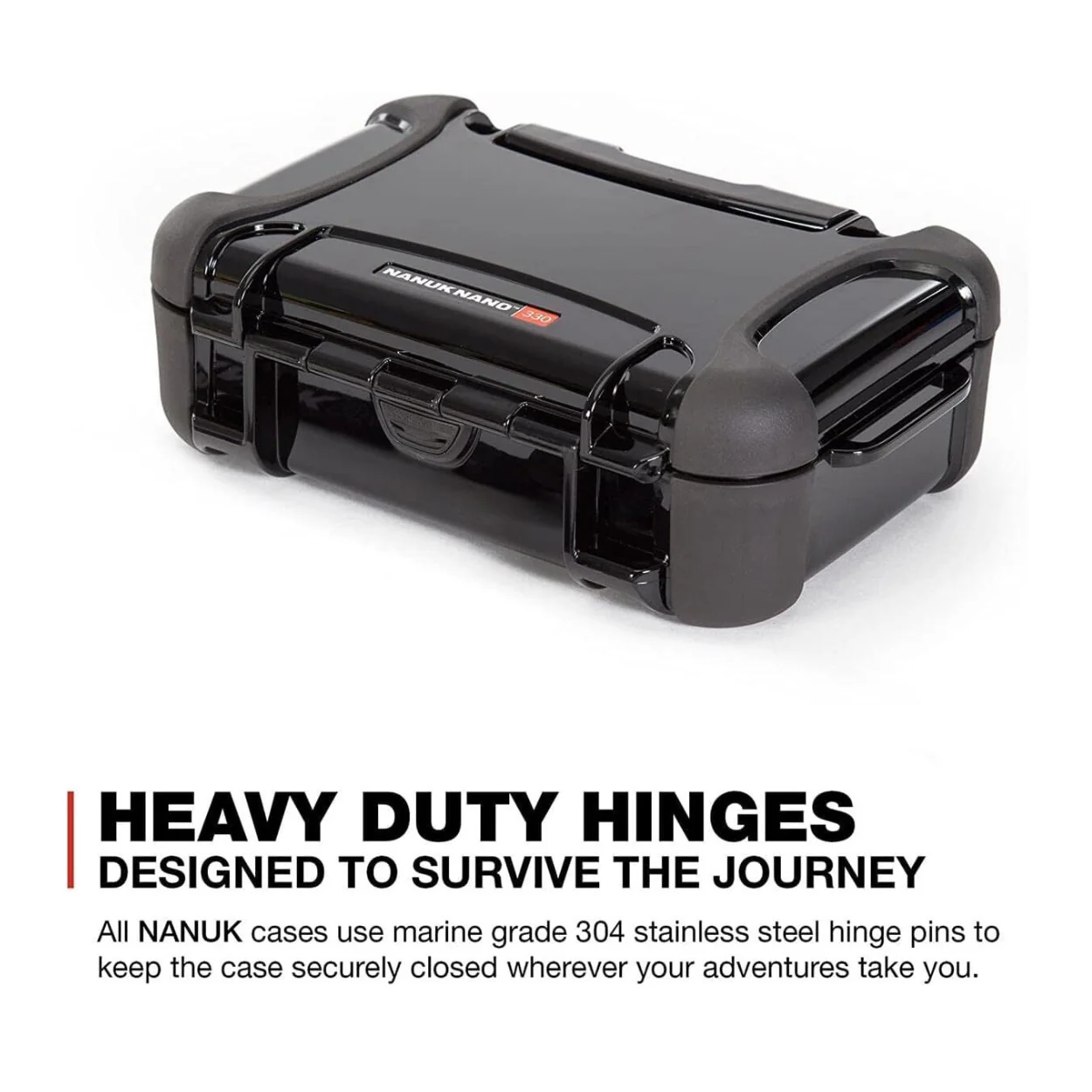 NANUK 320 Nano Series Large Waterproof Polycarbonate Hard Case (Black) - Image 2