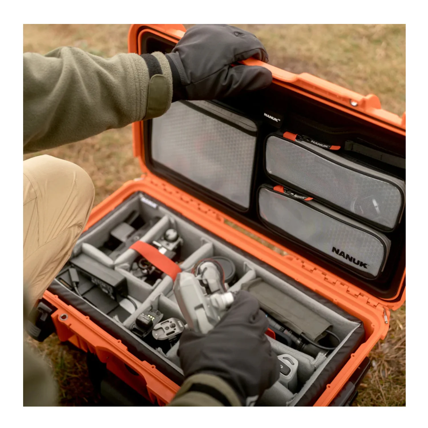 Nanuk 935 Wheeled Hard Case with Padded Divider and Lid Organizer (Orange) - Image 2