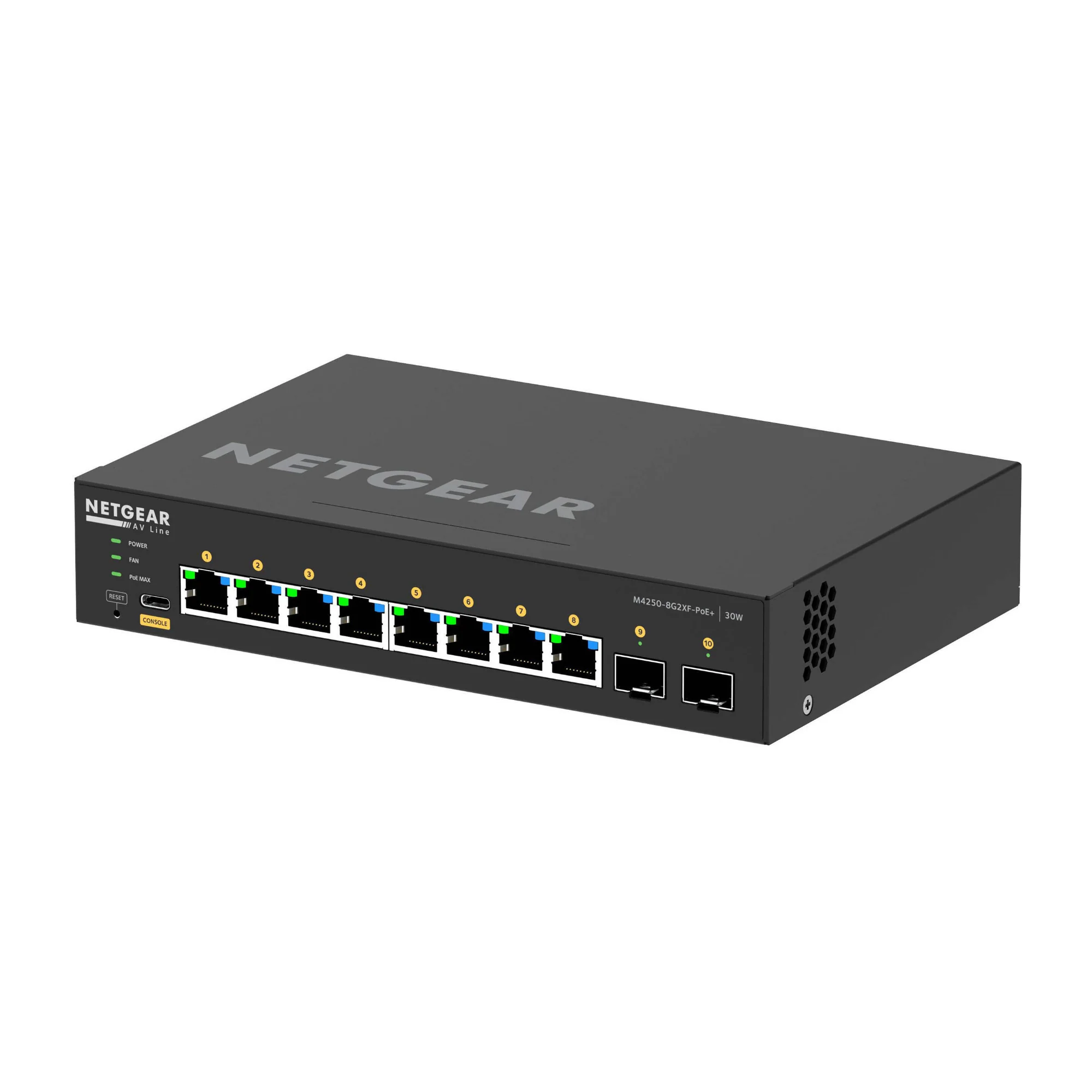 Netgear AV Line M4250 GSM4210PX 8-Port Gigabit PoE+ Compliant Managed AV Switch - Image 3