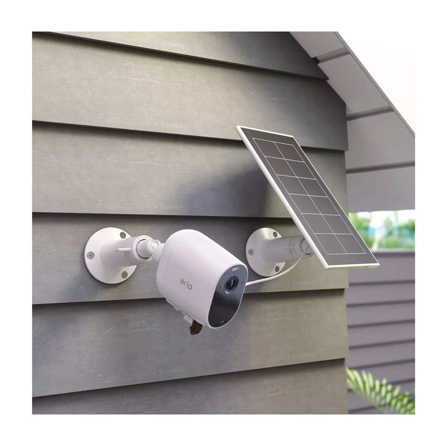 Arlo Essential Spotlight 4 Camera Security System with Solar Power Panel (White) - Image 2