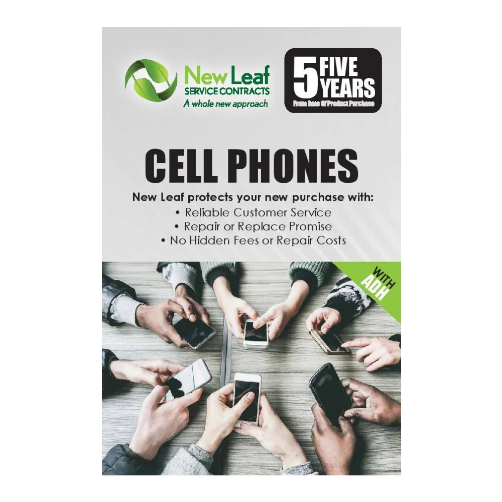 New Leaf 5-Year Cell Phones Service Plan with ADH for Products Retailing Under $500