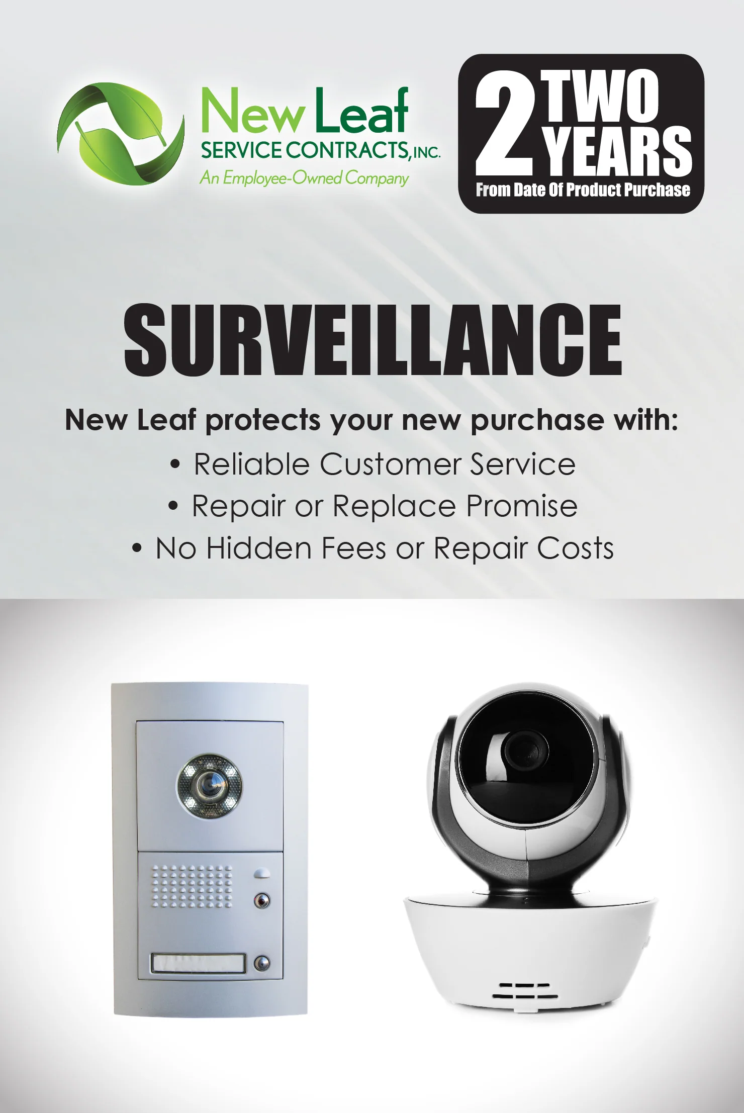 New Leaf 2-Year Surveillance Service Plan for Products Retailing Under $500