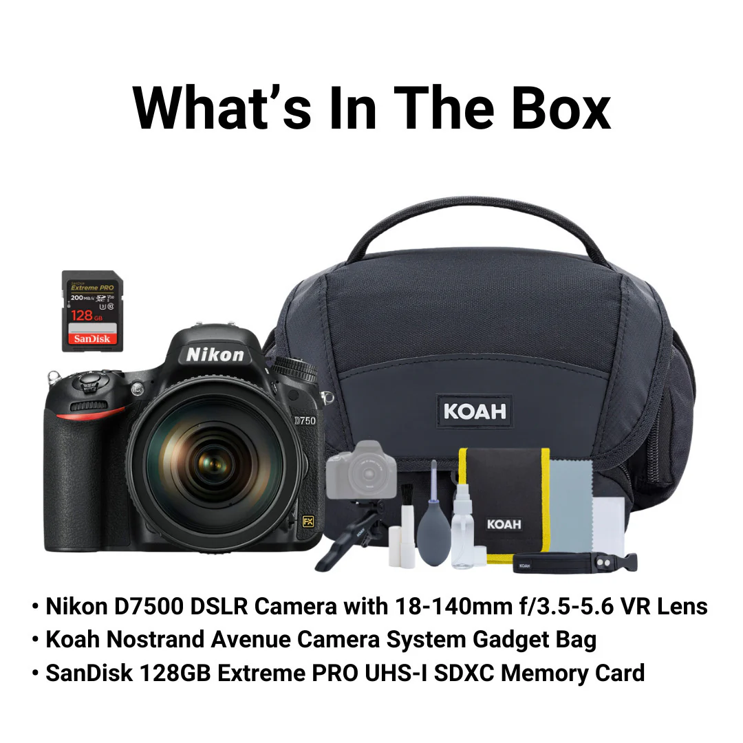 Nikon D7500 DSLR Camera with 18-140mm F3.5-5.6 VR Lens with 128GB Extreme Pro SD Card Bundle - Image 6