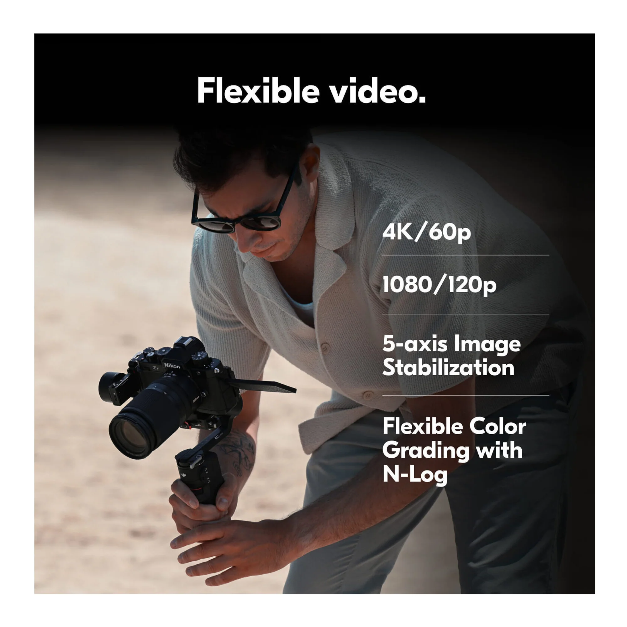 Nikon Zf Mirrorless Camera - 24.5MP, 4K UHD Video with Dual Card Slots (Silver) - Image 6