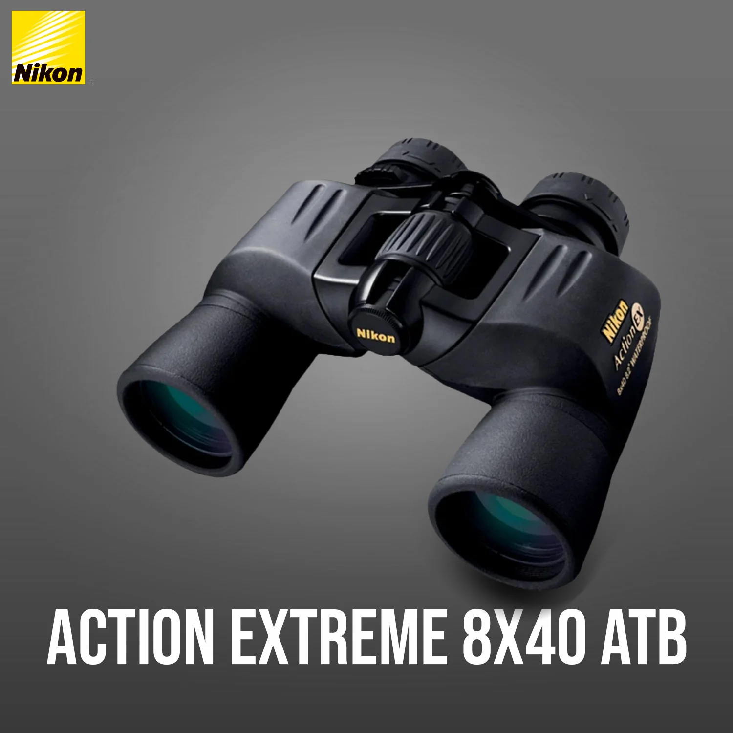 Nikon Action Extreme 8x40 ATB Focus Knob Rubber Armored Coating Binoculars with Harness Bundle - Image 2