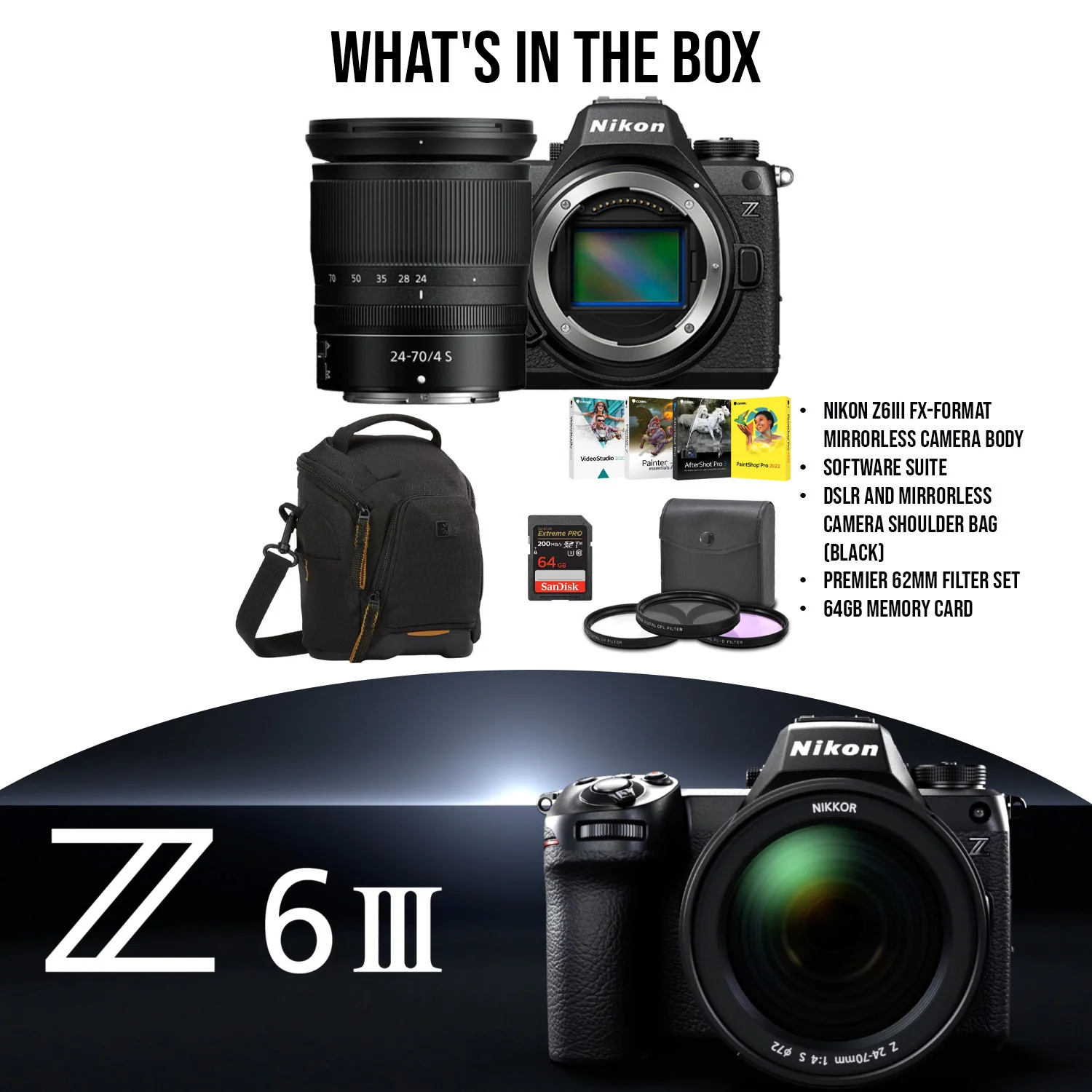 Nikon Z6III FX-Format Mirrorless Camera with NIKKOR Z 24-70mm f4 S Lens Deluxe Accessory Bundle - Image 7