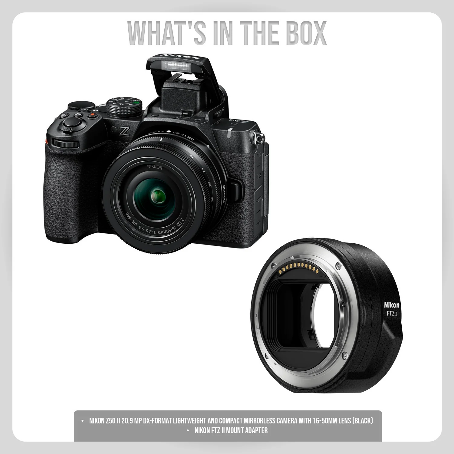 Nikon Z50 II 20.9 MP DX-Format Lightweight and Compact Mirrorless Camera with 16-50mm Lens Bundle - Image 7
