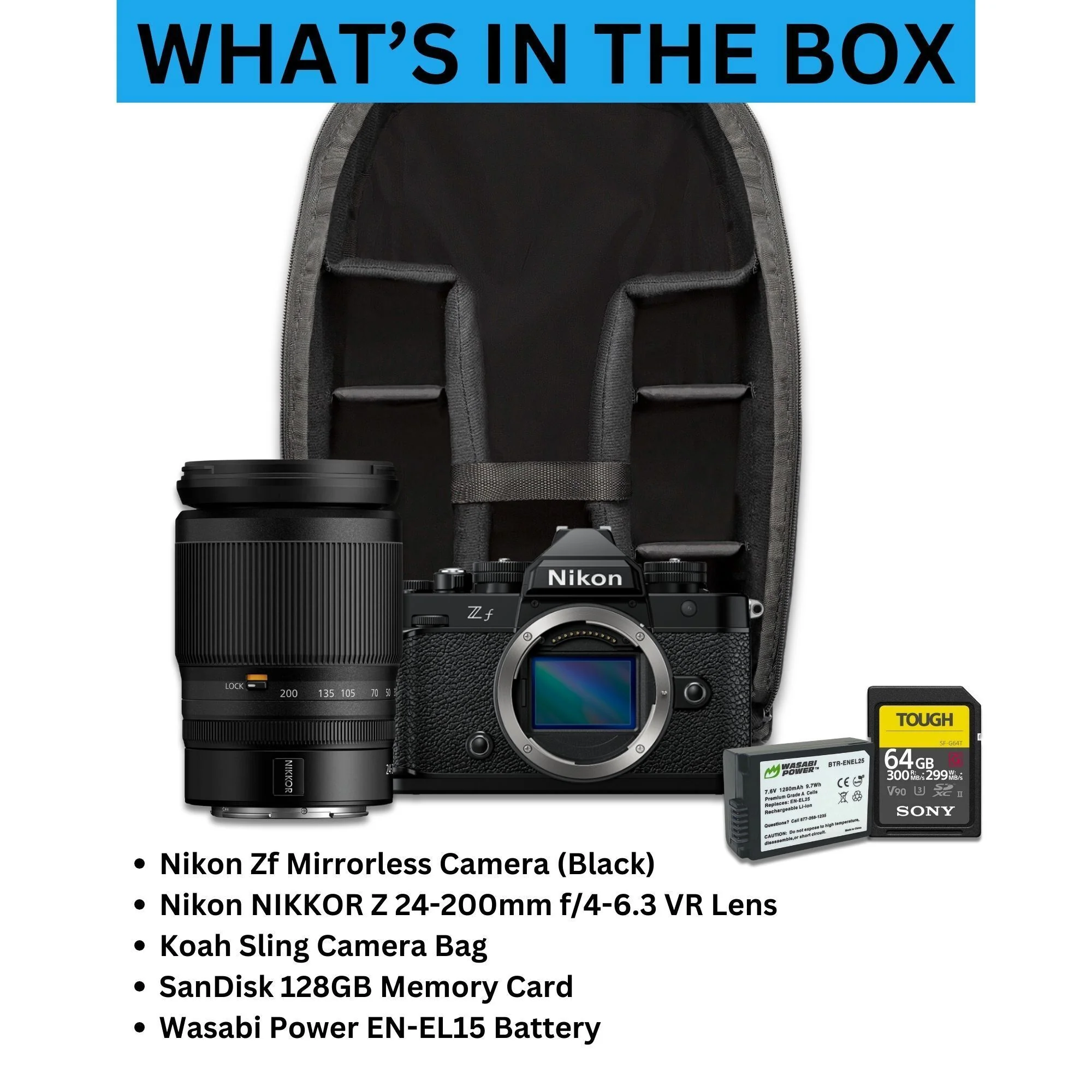 Nikon Zf Mirrorless Camera (Black) with NIKKOR Z 24-200mm, Camera Bag, 128GB Memory Card Bundle - Image 6