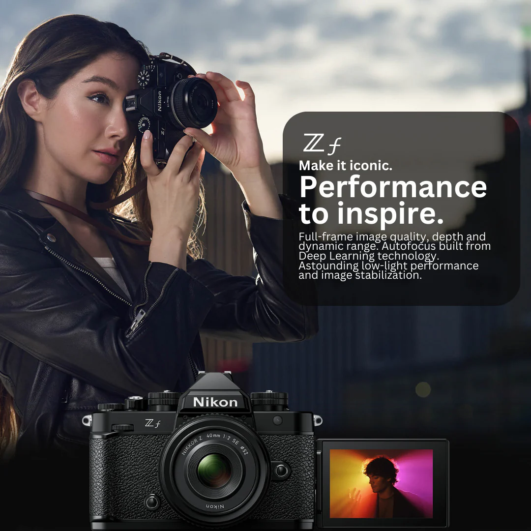 Nikon Z f Mirrorless Camera with 40mm Lens with Shoulder Messenger Camera Bag Bundle - Image 2
