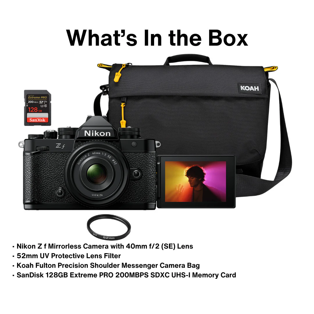 Nikon Z f Mirrorless Camera with 40mm Lens with Shoulder Messenger Camera Bag Bundle - Image 6