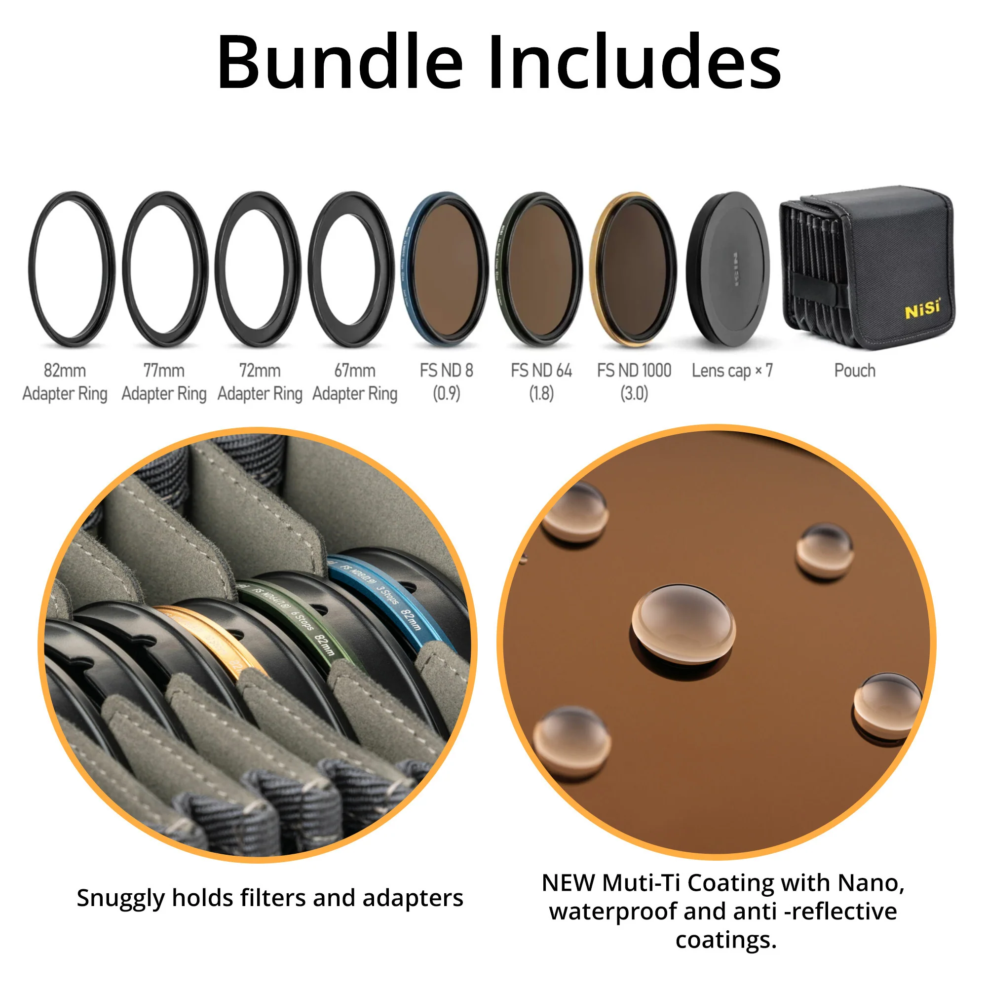 NiSi Swift FS ND Filter Kit with ND8, ND64 and ND1000 (62mm-82mm) - Image 5