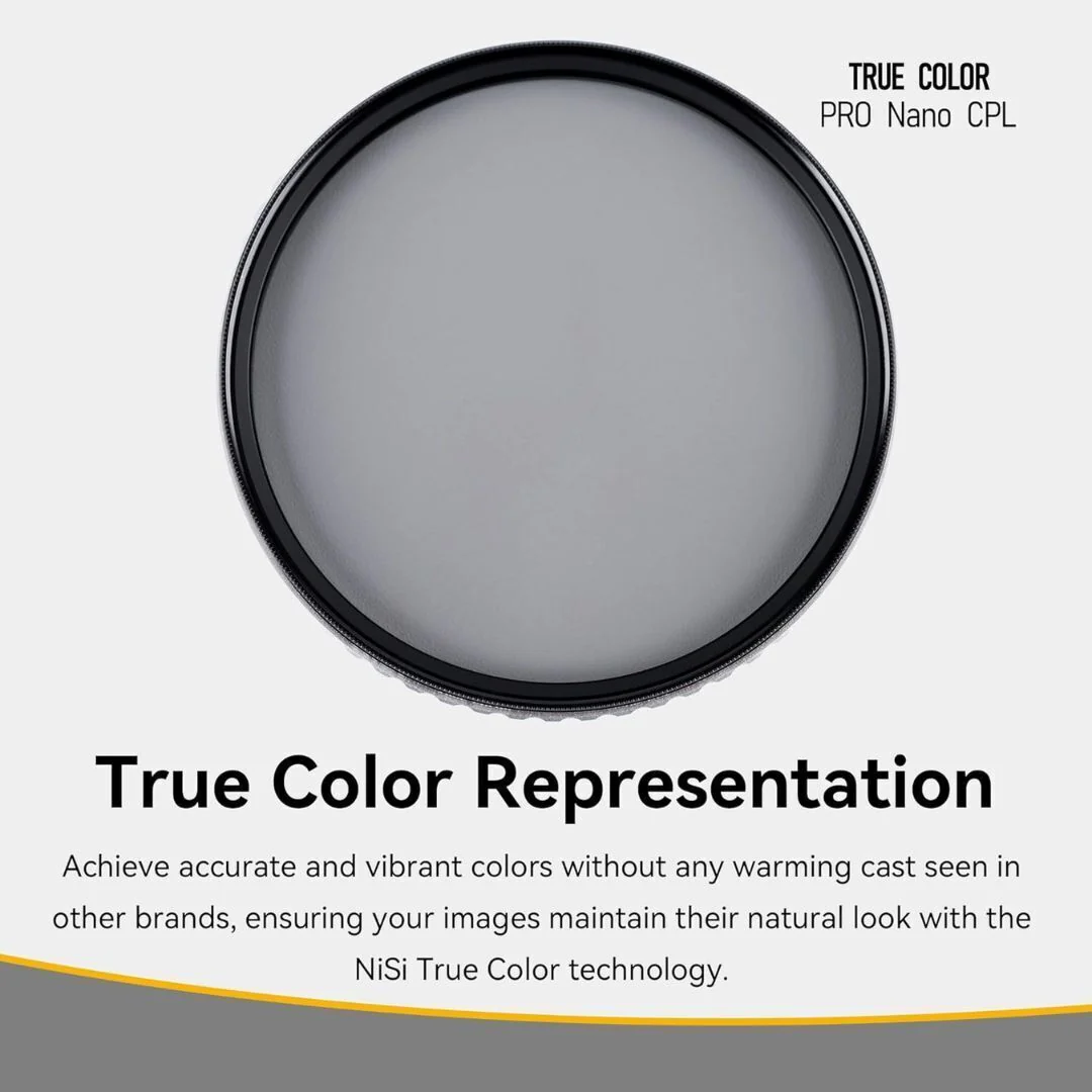 NiSi True Color Pro Nano CPL Circular Polarizing Filter with Aluminum Body and Cine Seal Tech (86mm) - Image 4