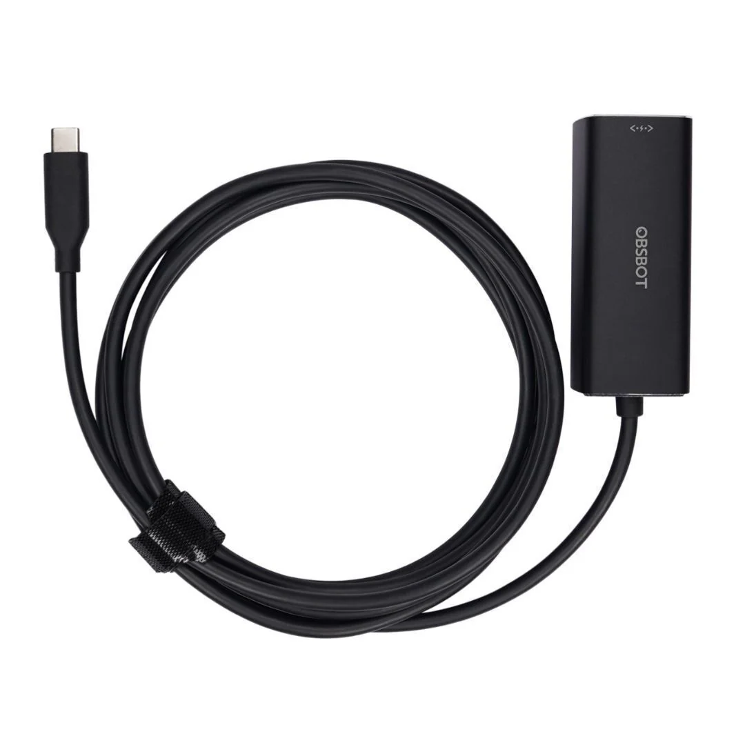 OBSBOT Ultra-Compact USB Type-C to Ethernet Adapter for Tail Air Camera (Black)