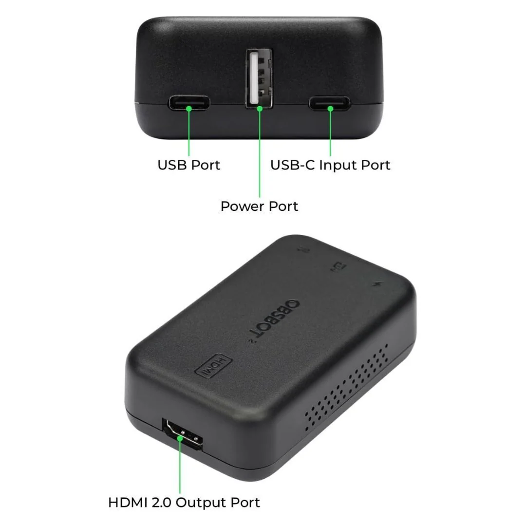 OBSBOT UVC to HDMI 2nd Gen Low Latency Adapter with Decoding Solution (Black) - Image 4