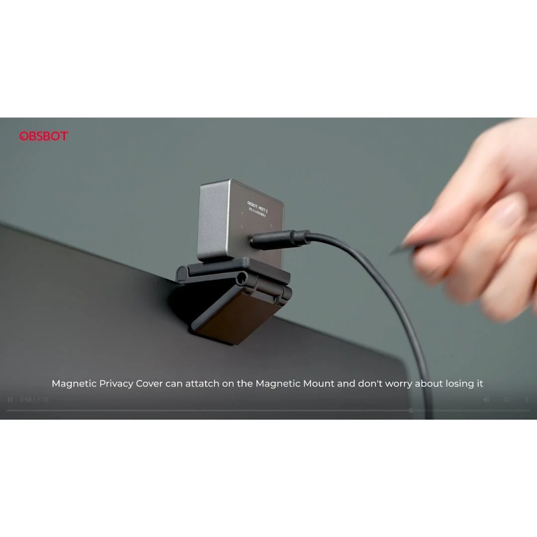 OBSBOT Meet 2 AI-Powered 4K Webcam with Fast Auto Focus and Gesture Control (Space Gray) - Image 5