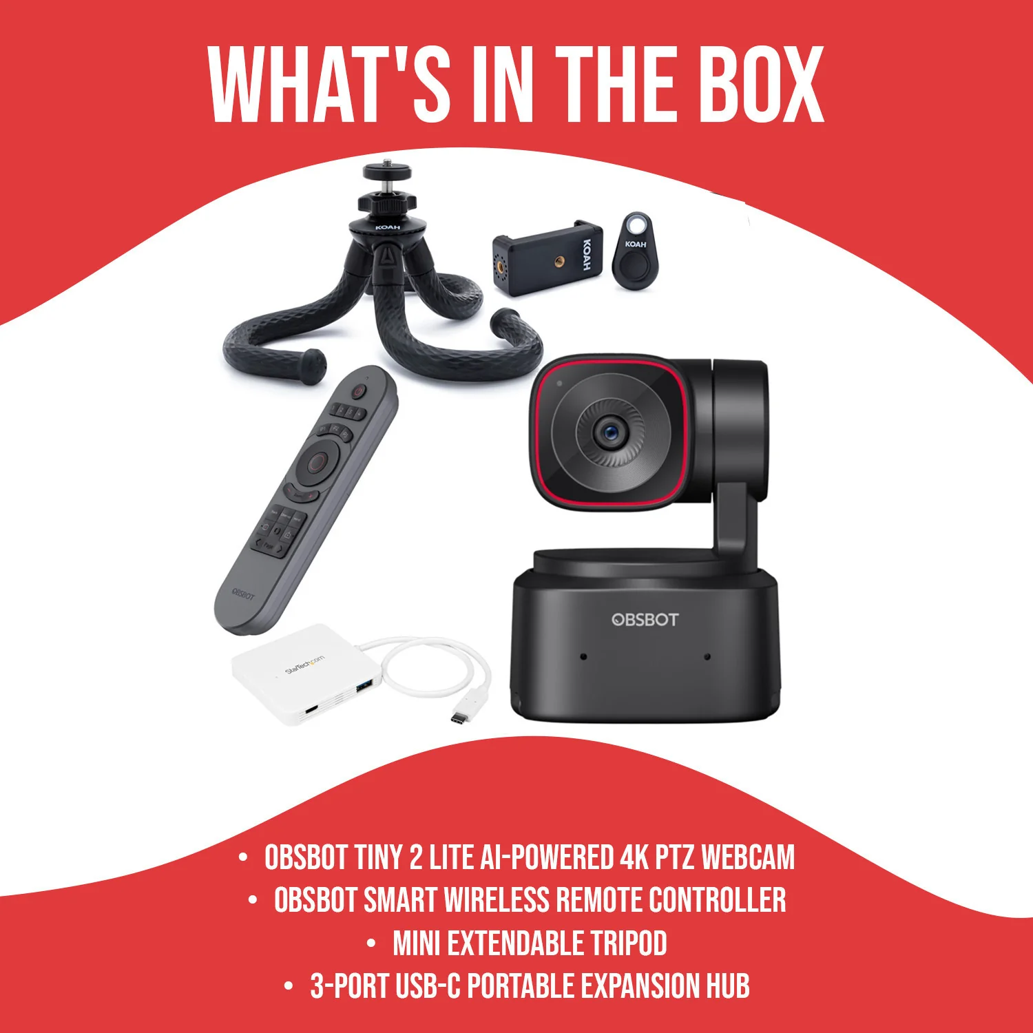 OBSBOT Tiny 2 Lite AI-Powered 4K PTZ Webcam with Advanced CMOS Sensor and Preset Modes Bundle - Image 7