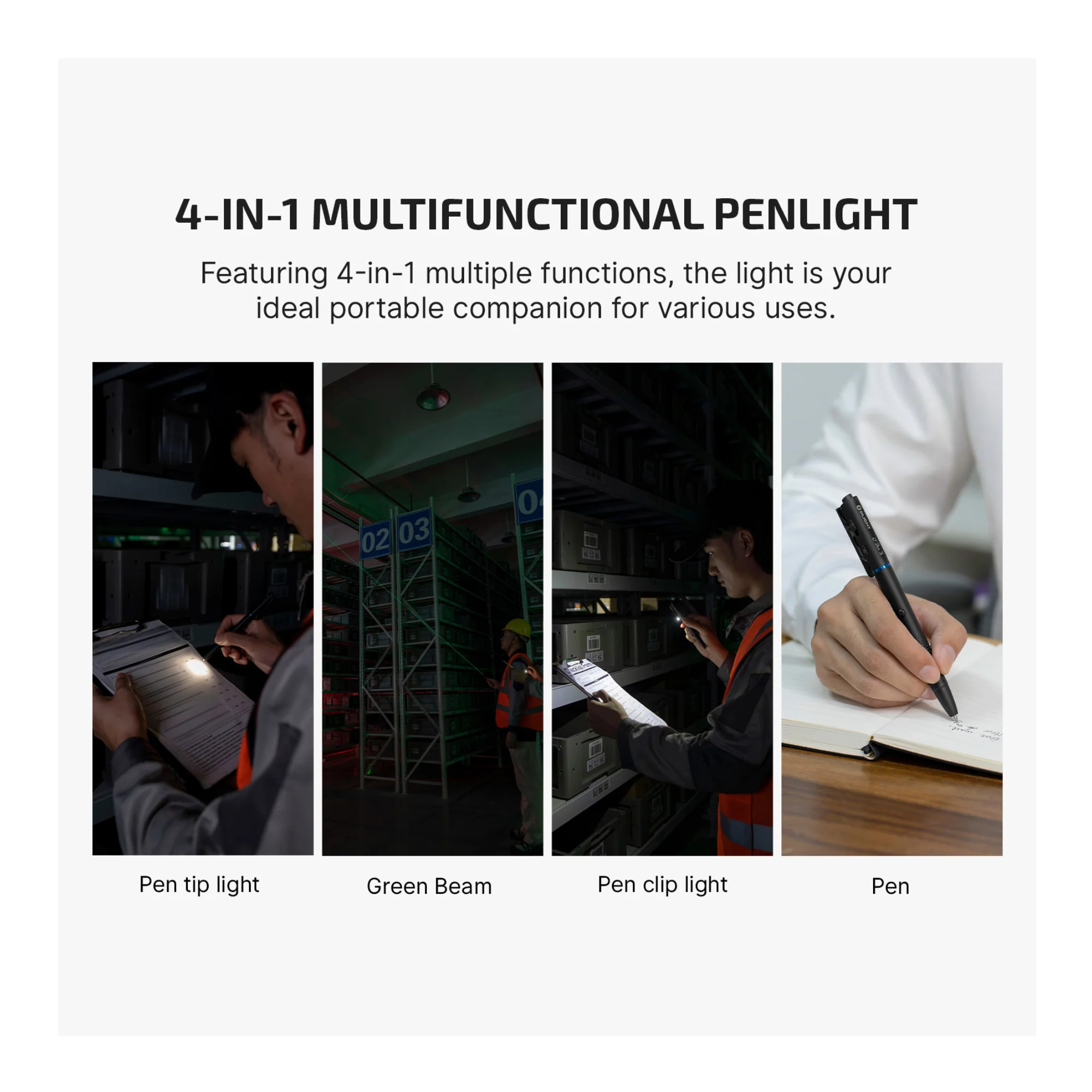 OLIGHT O'Pen 3 Multifunctional Pen Light with 120 Lumens & Green Laser (Black) - Image 7