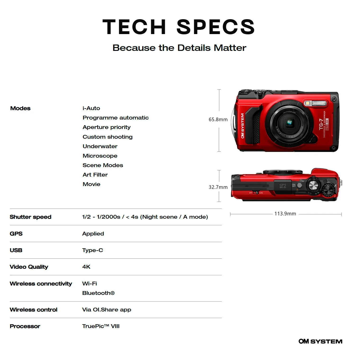 Olympus Tough TG-7 12MP Digital Camera with F2.0 Lens (Red) with Rechargeable Li-Ion Battery Bundle - Image 6