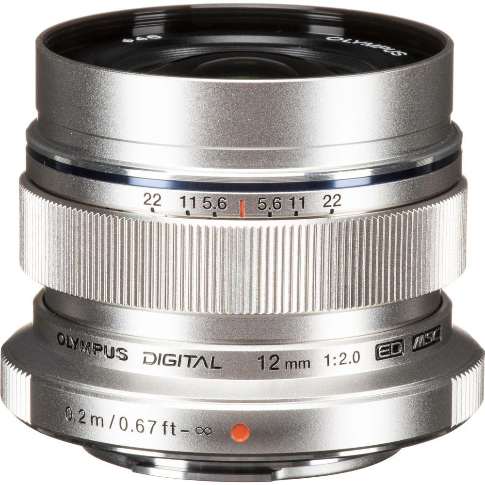 Olympus m.12mm F2.0 Zuiko Camera Lens (Silver) - Image 6