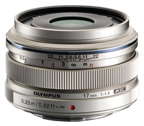Olympus M. Zuiko Digital 17mm f/1.8 Lens (Four Thirds System, Silver)