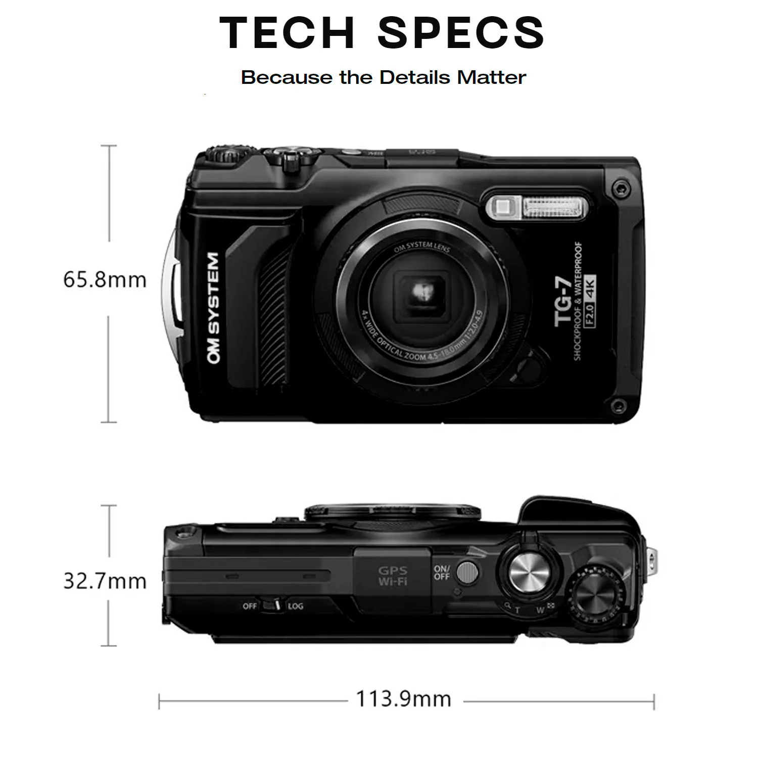 Olympus Tough TG-7 12MP Digital Camera (Black) Bundle with LG-1 LED Light Guide - Image 6