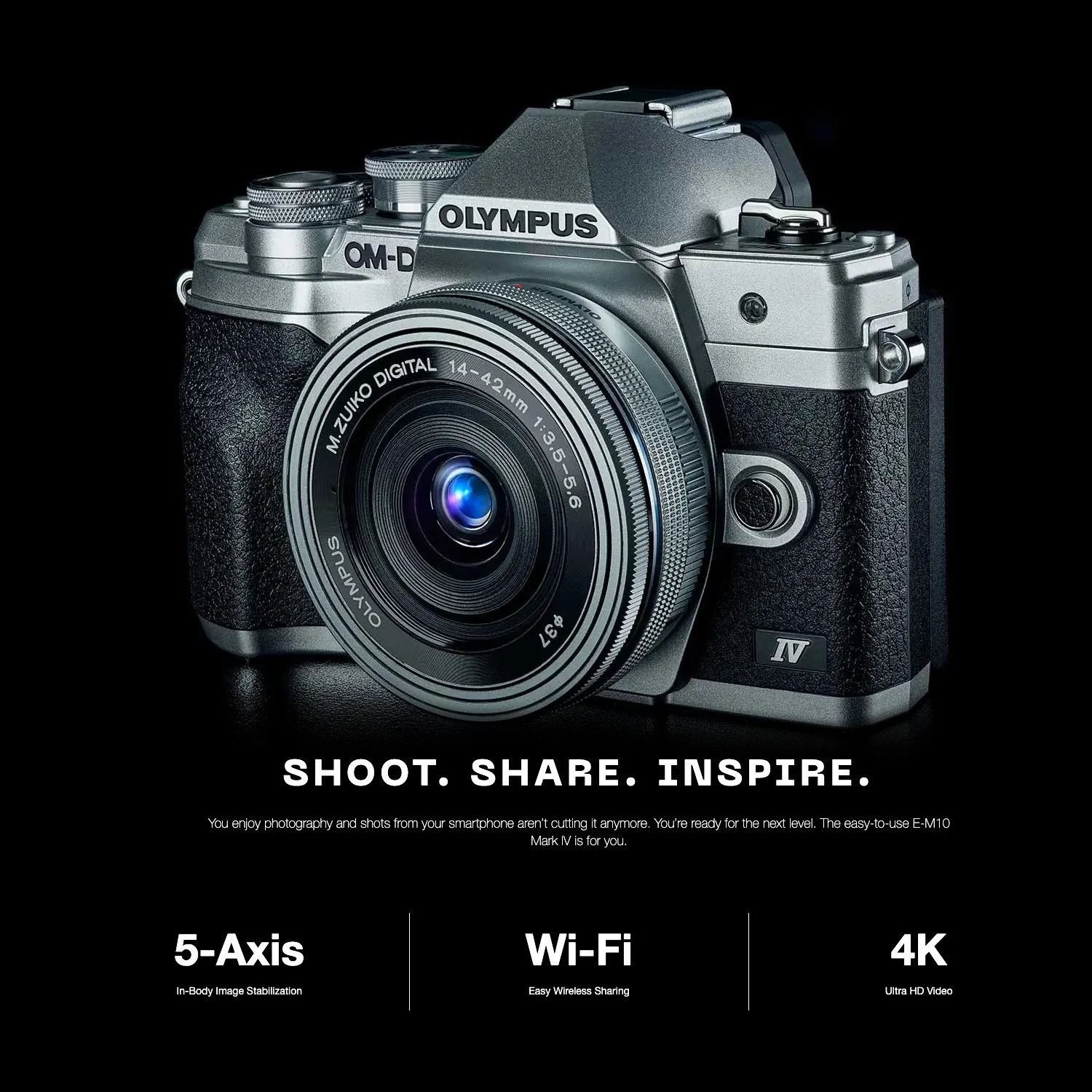 Olympus OM-D E-M10 Mark IV Camera Body (Silver) - Image 4