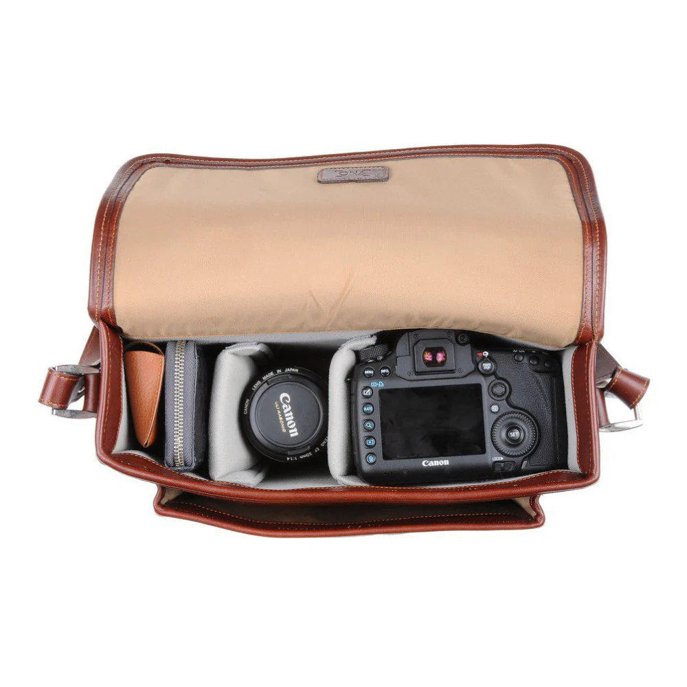 ONA Brooklyn Shoulder Messenger Bag (Chestnut Brown) - Image 3