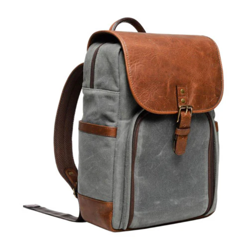 ONA Monterey Camera and Laptop Backpack (Smoke and Antique Cognac) - Image 2