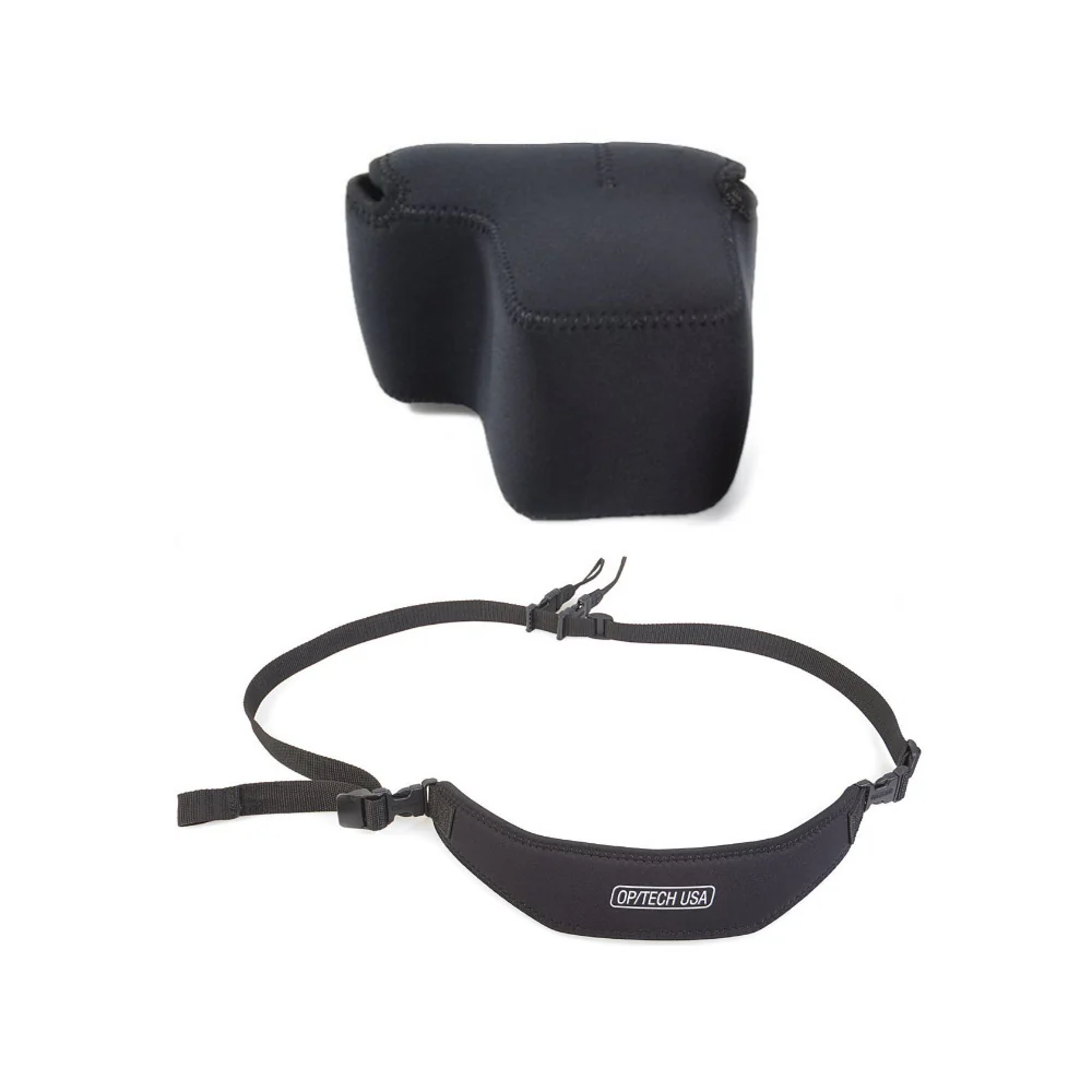 OP/TECH Utility Sling Camera Strap, XL, and Soft DSLR Pouch (D-Midsize) Kit