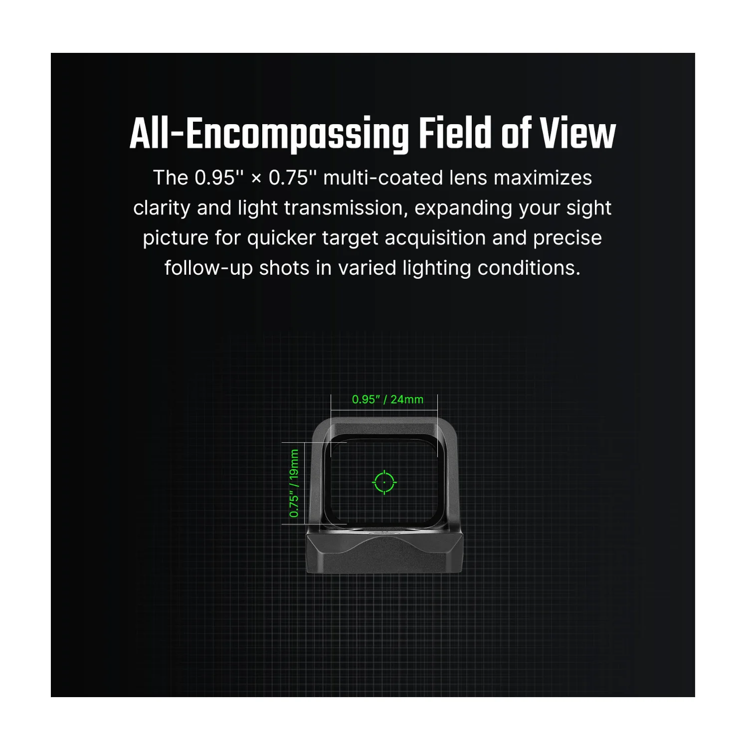 Osight C Multi-Reticle Green 3 MOA Dot & 32 MOA Circle Open Reflex Sight - Image 3