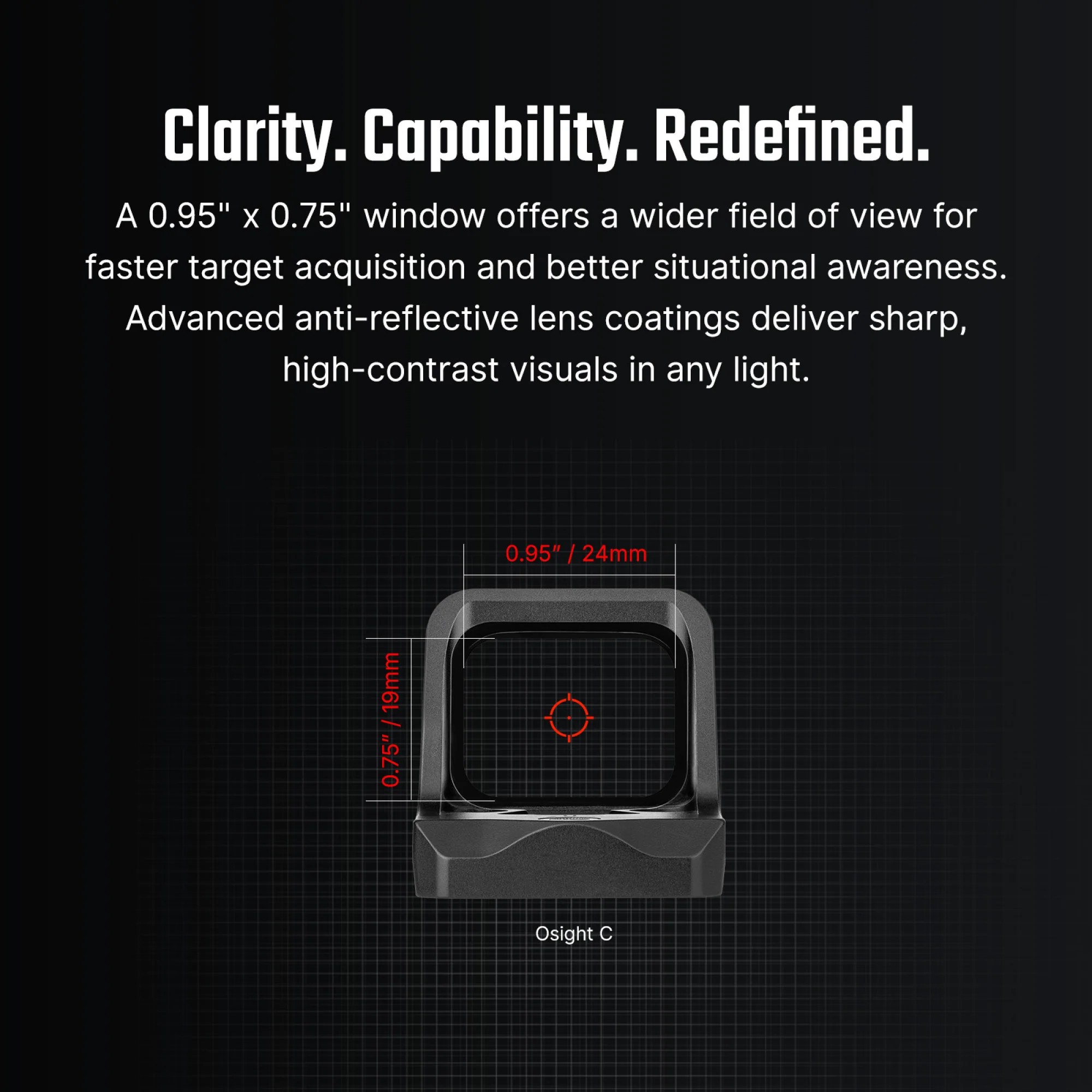 Osight C 3 MOA Red Dot and 32 MOA Circle Sight with Side-Loading Battery - Image 5