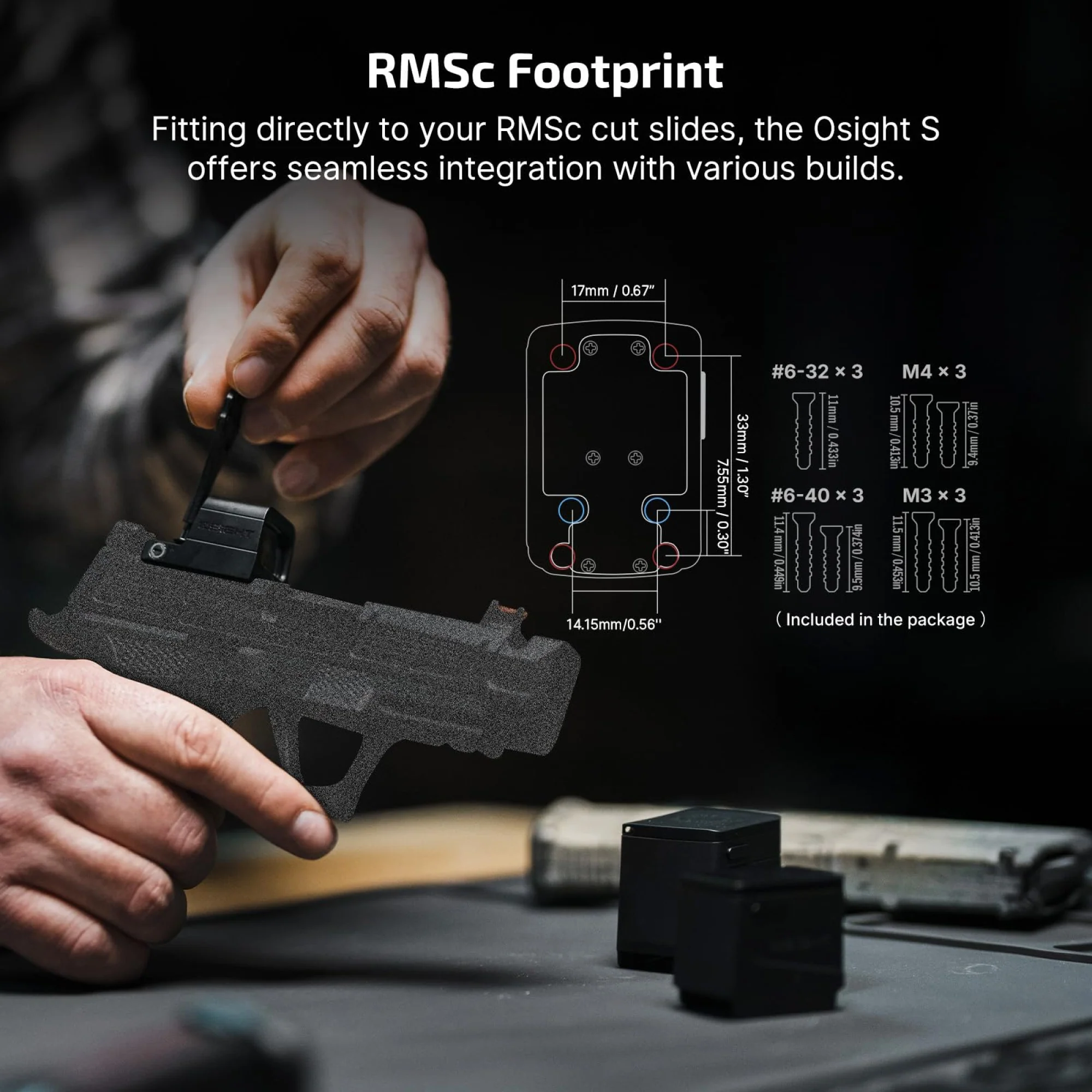 OSIGHT S Multi-Reticle 2 MOA Red Dot and 32 MOA Circle Sight with Charging Cover - Image 6