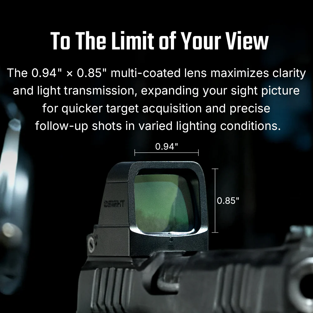 Osight X Multi-Reticle Green 3 MOA Dot & 32 MOA Circle Open Reflex Sight - Image 7