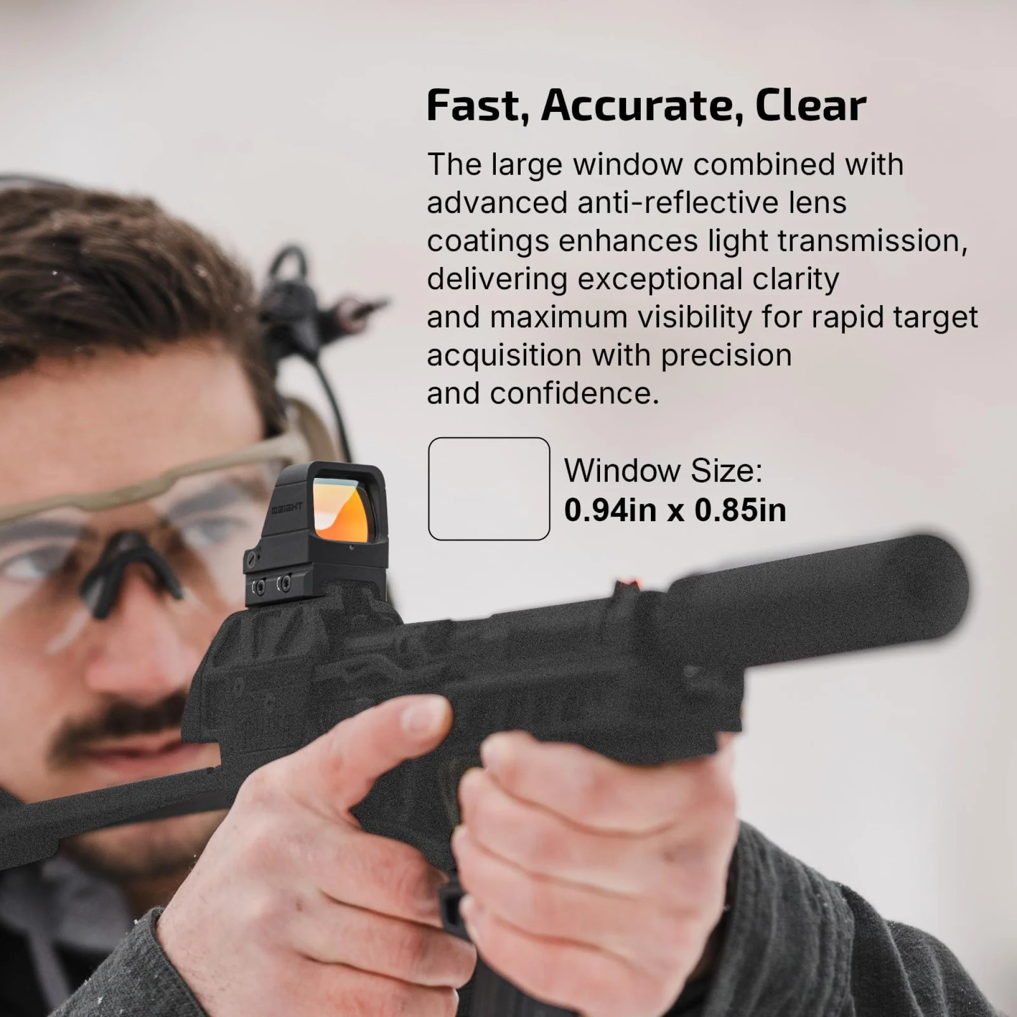 Osight X 3 MOA Dot and 32 MOA Circle Multi-Reticle Sight with Charging Cover - Image 4