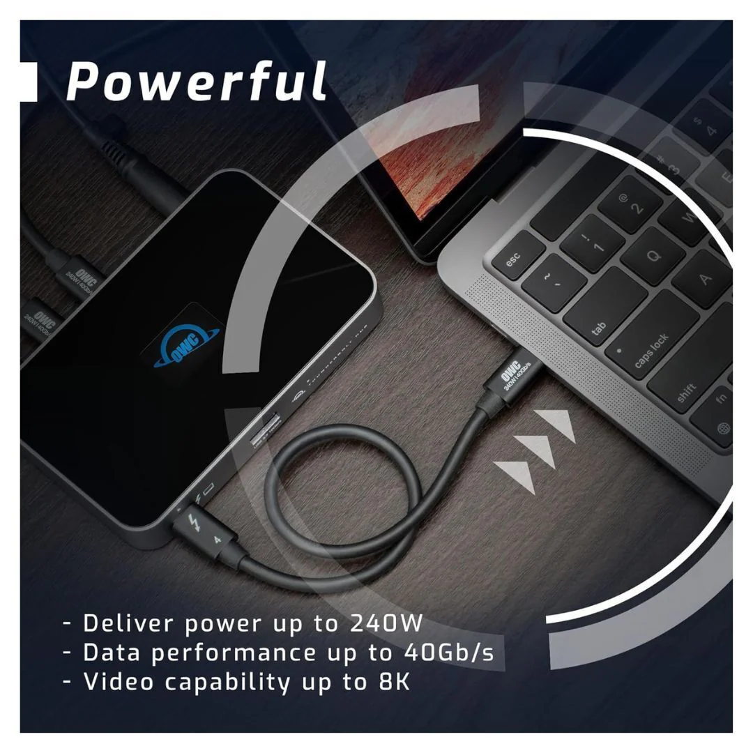 OWC 11.8-Inch Thunderbolt 4 and USB-C Cable with 40 GBPS Data Transfer (Black) - Image 3