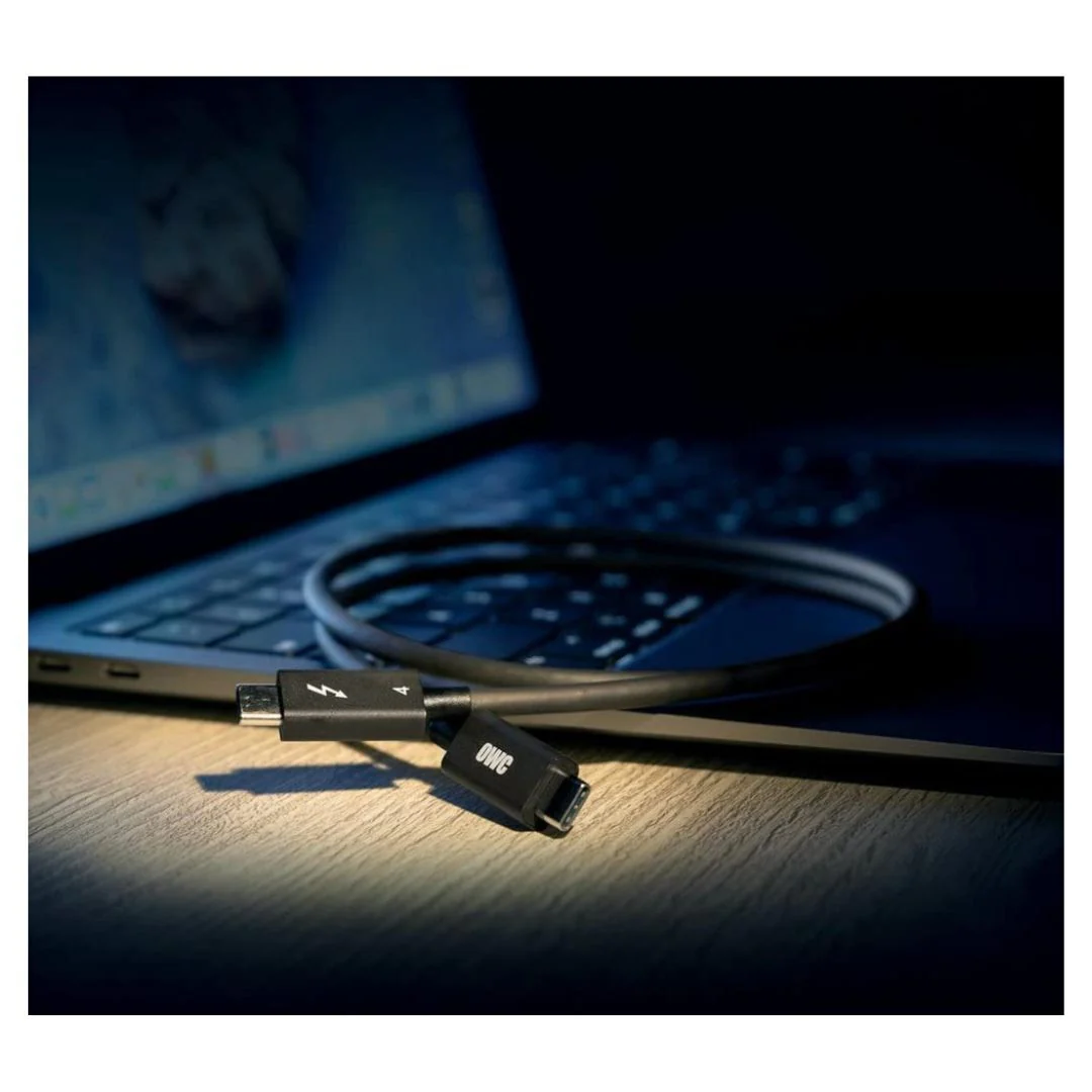 OWC 79-Inch Thunderbolt 4 and USB-C Cable with 40 GBPS Data Transfer and 100W Power Charging (Black) - Image 4