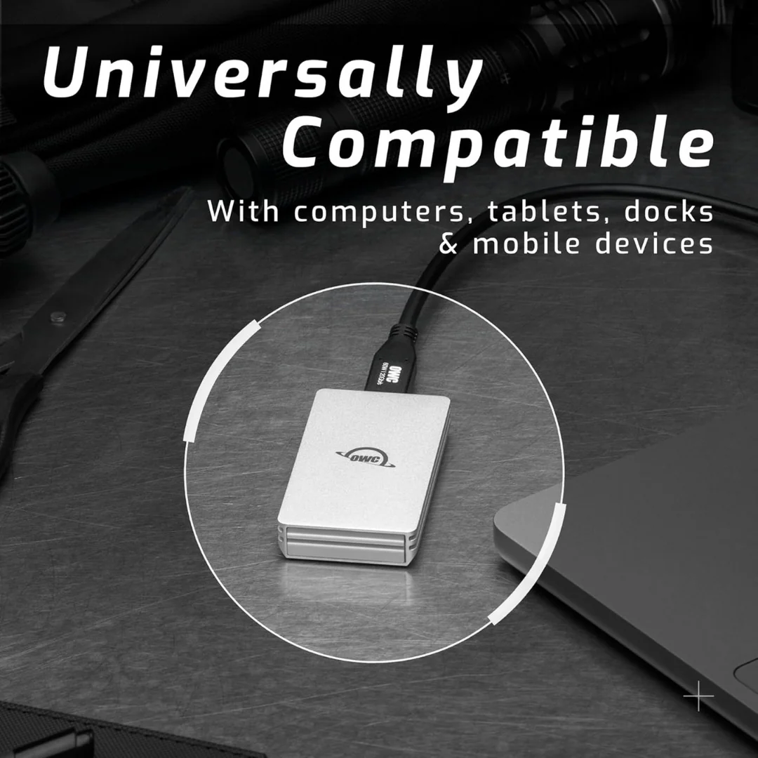 OWC Envoy 1TB Ultra-Portable USB-C NVMe SSD with 1000 MBPS Transfer Speed (Silver) Bundle - Image 4