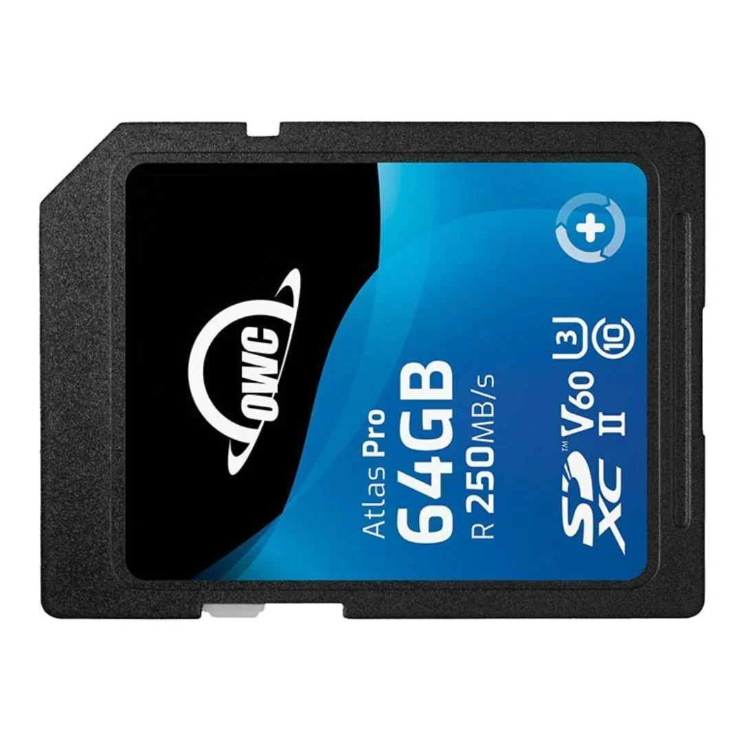 OWC 64GB Atlas Pro SDXC V60 UHS-II Memory Card with Dual SD-Slot SDXC UHS-II Card Reader - Image 6