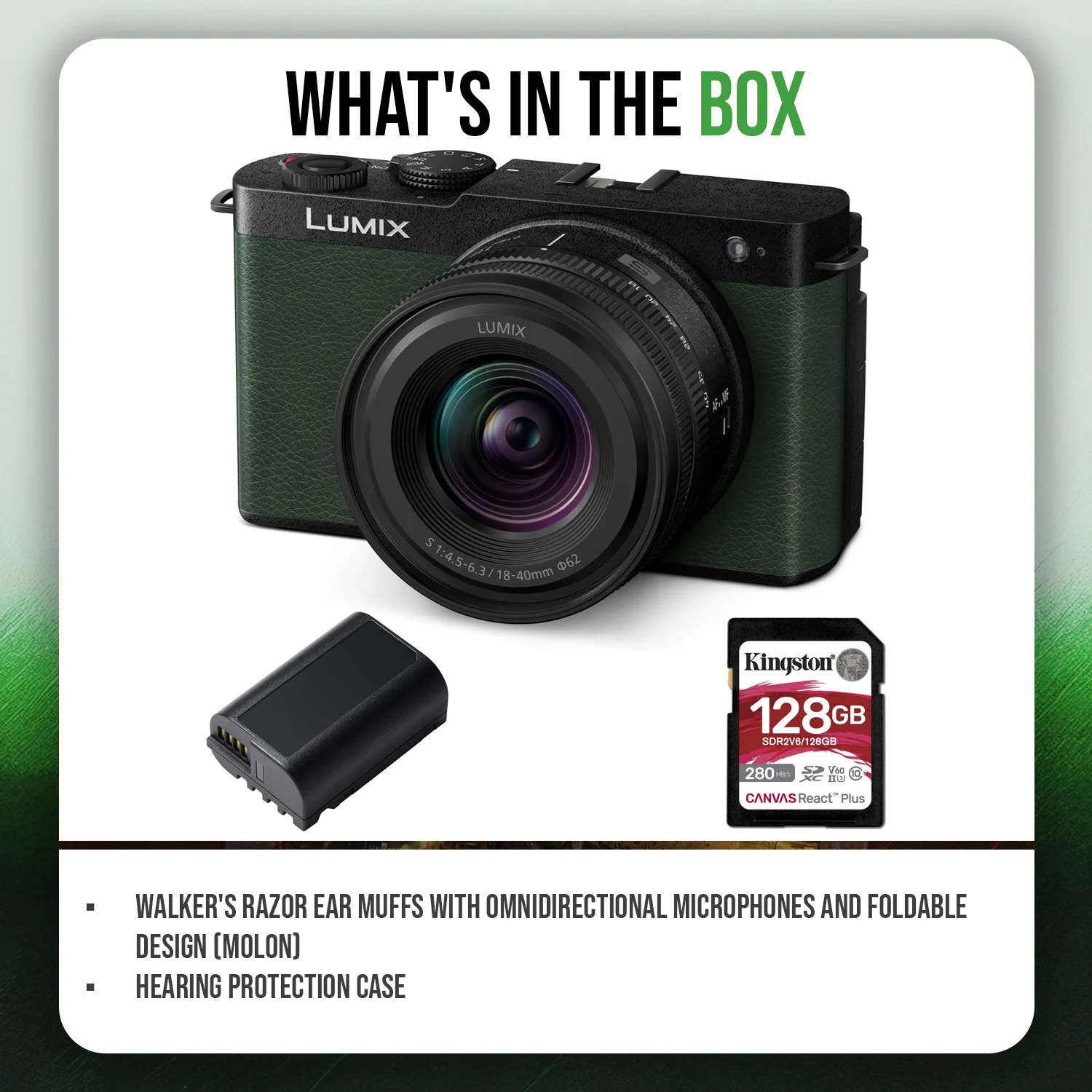 Panasonic Lumix S9N Full-Frame Mirrorless Camera with Lumix S9 1840 Lens Kit (Green) Bundle - Image 7