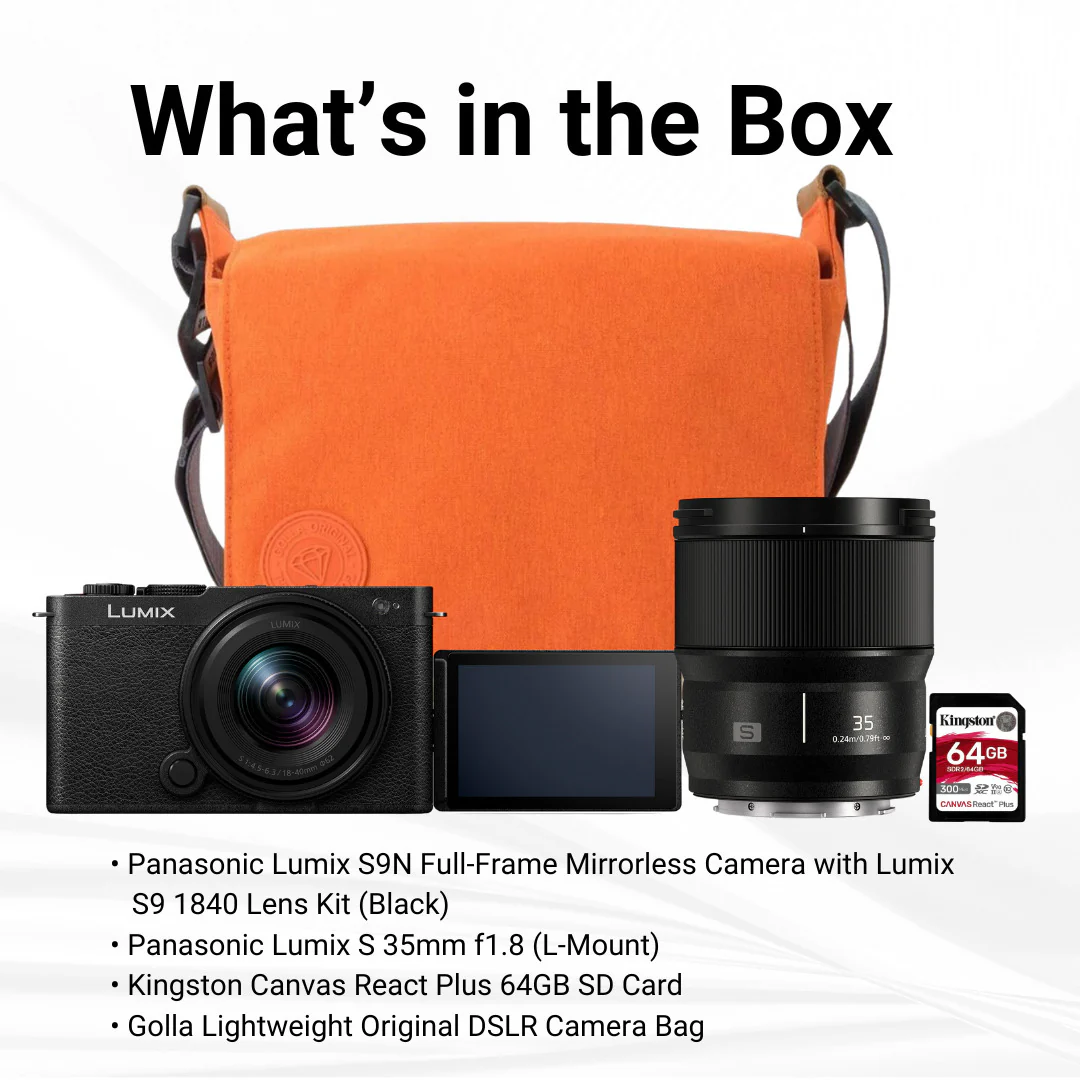 Panasonic Lumix S9N Full-Frame Mirrorless Camera with Lumix S9 1840 Lens Kit (Black) Bundle - Image 7