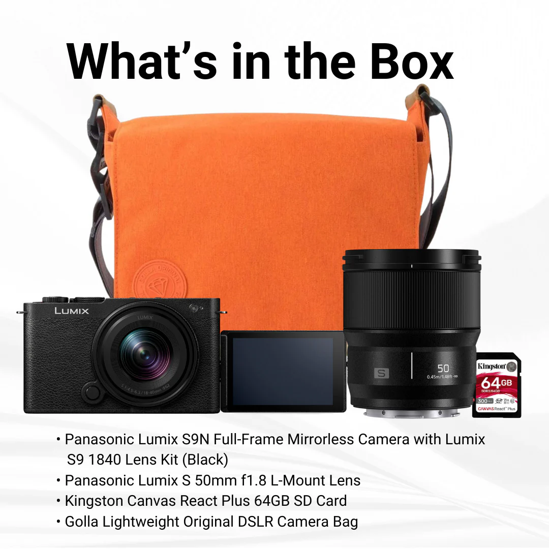 Panasonic Lumix S9N Full-Frame Mirrorless Camera with Lumix S9 1840 Lens Kit (Black) Bundle - Image 7