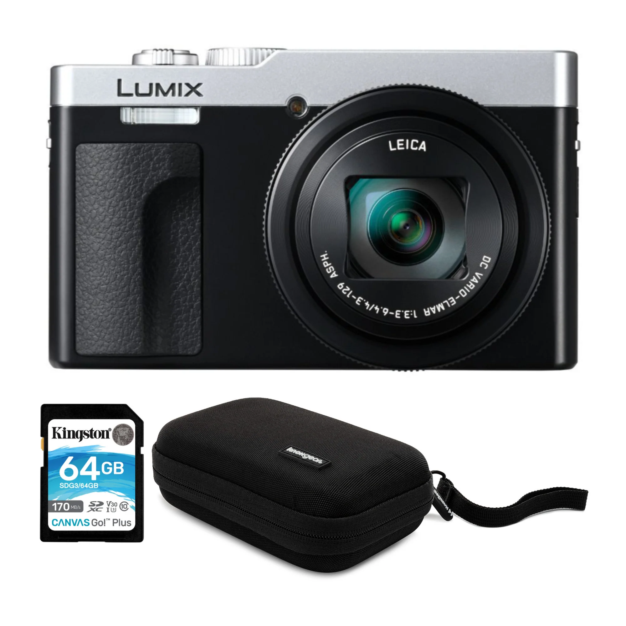 Panasonic LUMIX ZS99 30x Zoom Point and Shoot Compact Digital Camera (Silver) and Memory Card Bundle
