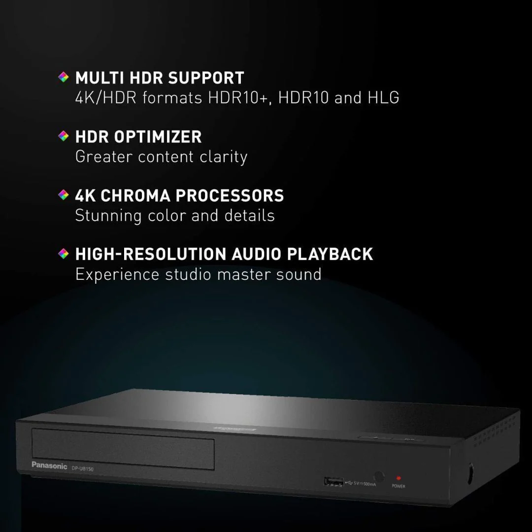 Panasonic DP-UB150-K 4K Ultra HD Blu-ray Player, HDR10+ (Black) (Certified Refurbished) - Image 5