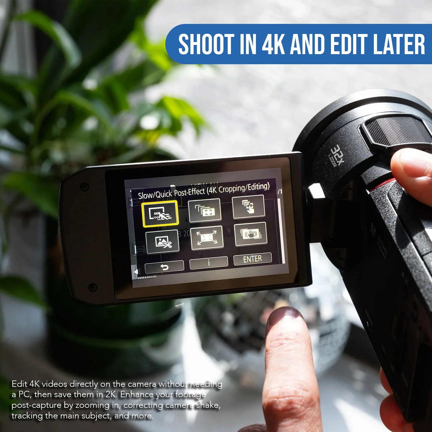 Panasonic VX3 Camcorder with 4K Image Quality, F1.8 Lens, 24x Zoom, and Ergonomic Design (Black) - Image 7