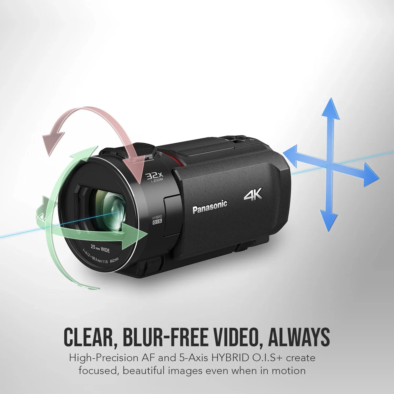 Panasonic VX3 Camcorder with 4K Image Quality, F1.8 Lens, 24x Zoom, and Ergonomic Design (Black) - Image 9