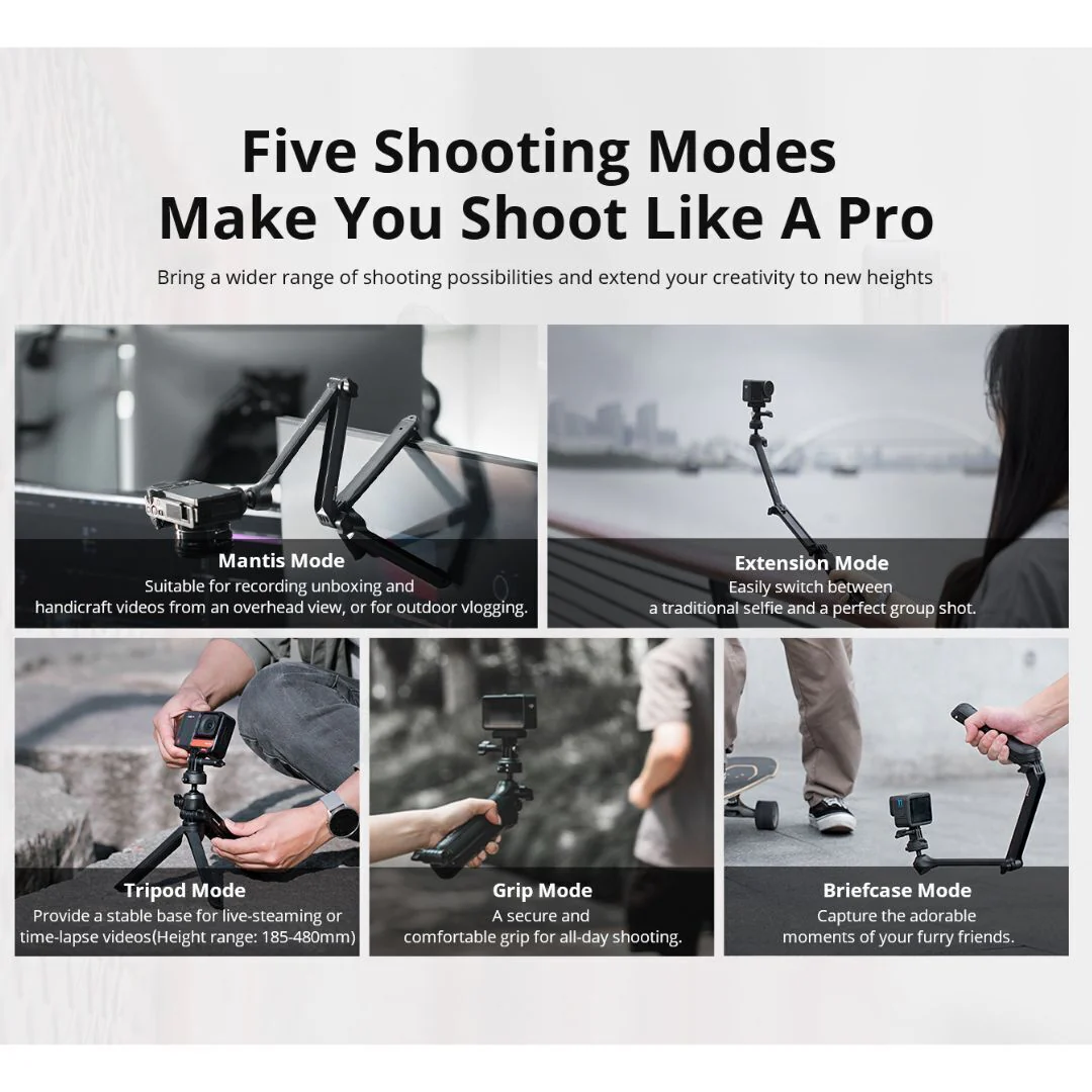 PGYTECH CapLock MantisPod Z with 360-Degree Rotation, Five Filming Modes, and Dual-Lock Design - Image 4