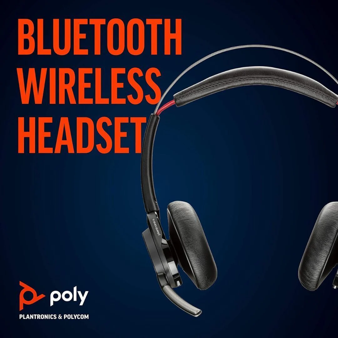 Plantronics Poly Voyager Focus UC Stereo Bluetooth Dual-Ear Headset (Black) - Image 5