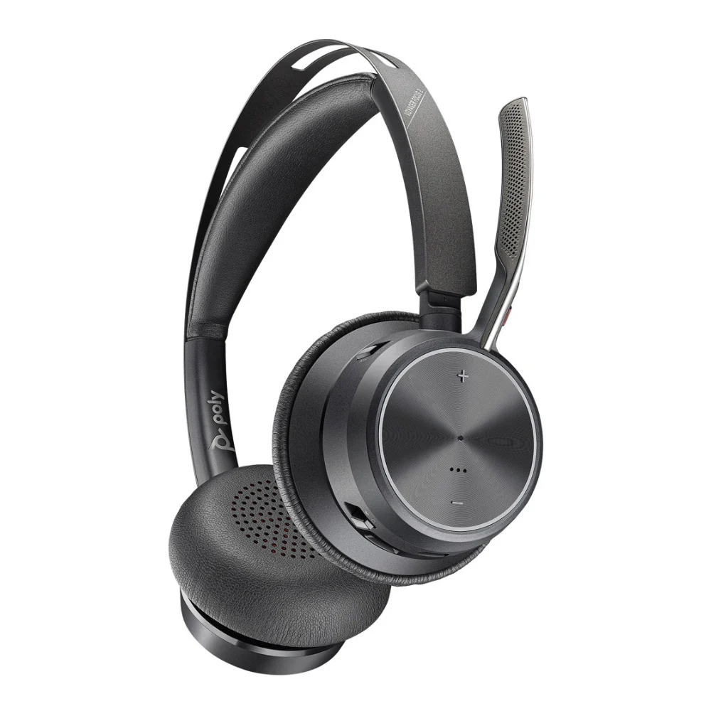 Poly Voyager Focus 2 UC Wireless Headset with Stand (Used) - Image 2