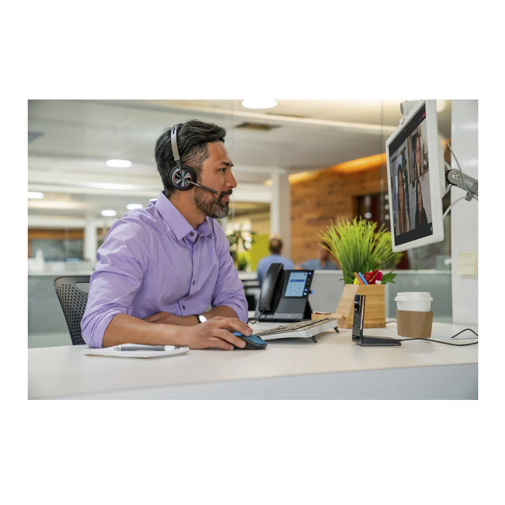 Poly Voyager Focus 2 UC Wireless Headset with Stand (Used) - Image 4